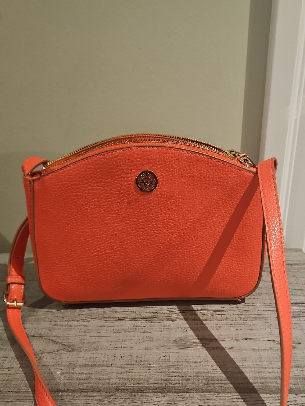 Anne Klein Coral Crossbody Bag with Gold-Tone Accent